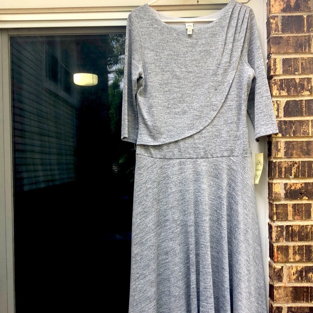 - NWT Sangria dress. Size 12. Long sleeved top with long skirt. Grey.